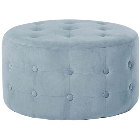 Pouf TAMPA Samtstoff Hellgrau