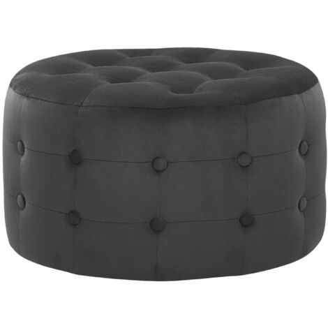 Pouf TAMPA Samtstoff Schwarz