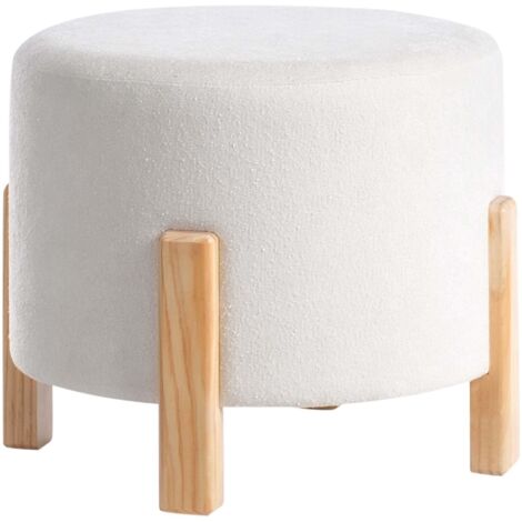 Pouf TERRY Chenillegewebe Cremeweiß