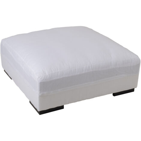 Pouf tissu blanc Hercule L 105cm