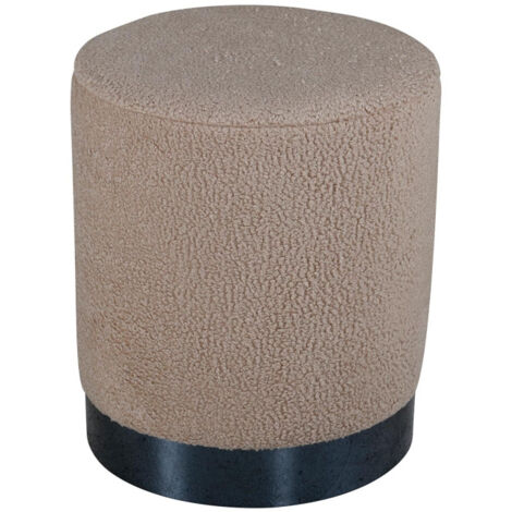 Pouf Tissu Bouclette "Benji" 42cm Beige