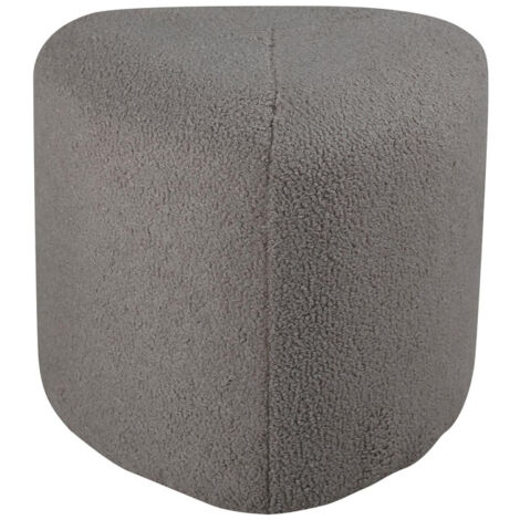 Pouf Tissu Bouclette "Peg" 46cm Gris