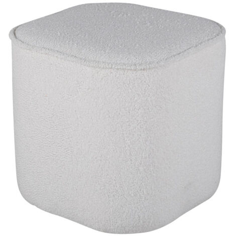 Pouf Tissu Bouclette "Piff" 44cm Blanc