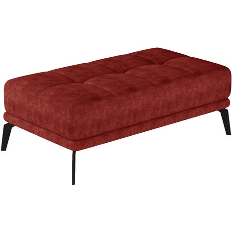 Pouf tissu suédine rouge tomette Torpille 140cm