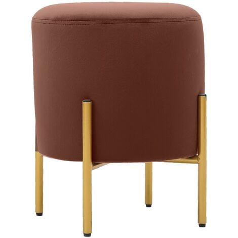 Elegante pouf contenitore in velluto con coperchio trapuntato vari colori  colore : Marrone