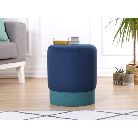 Pouf enfant Velours Bleu Fonçé Happers toucher peau de pêche