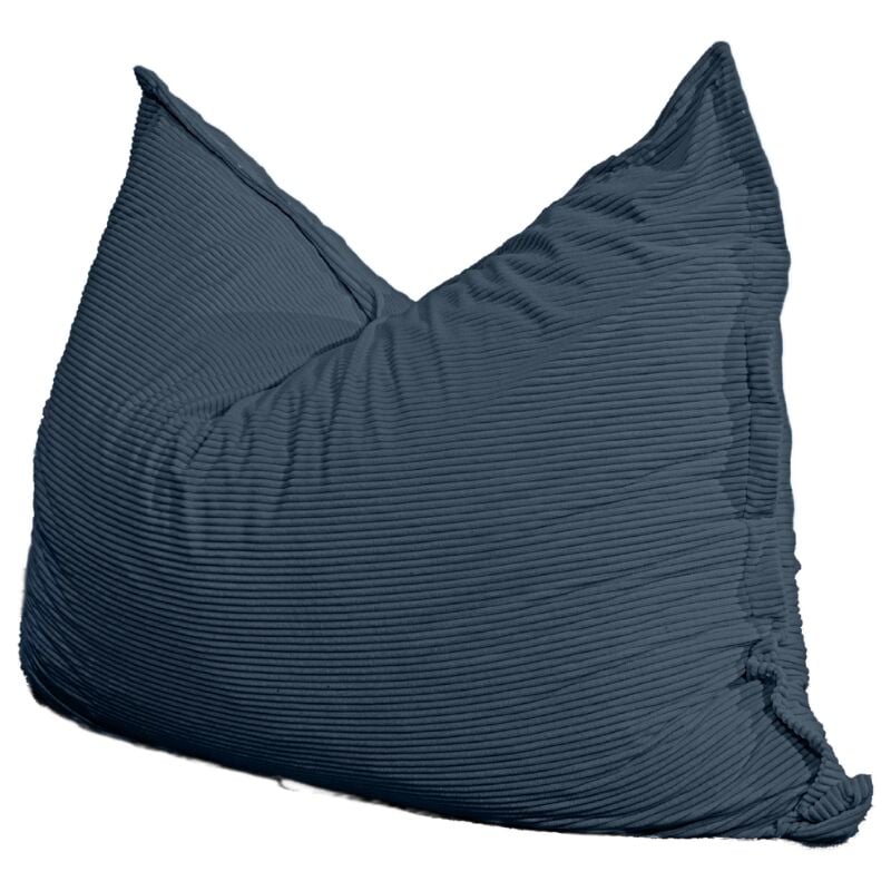 Pouf Velours Côtelé déhoussable - 140x180 cm Bleu nuit Bananair