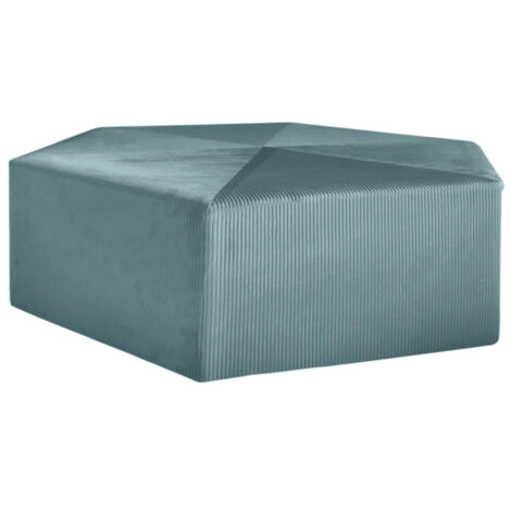 Pouf Velours Côtelé "Giulia" 75cm Bleu Canard