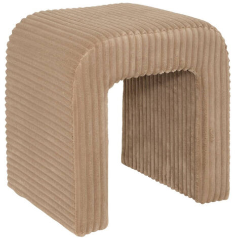 Pouf velours côtelé Sevi beige Atmosphera
