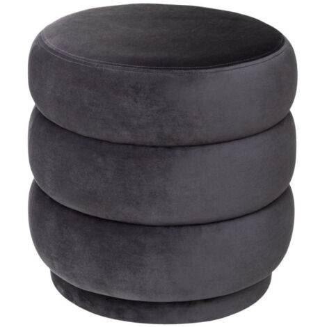 Pouf Velours Design "Sinan" 40cm Gris