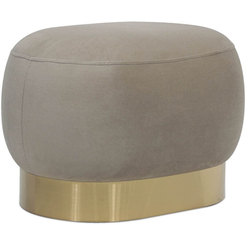 Pouf - Velours et métal - Luxe Taupe