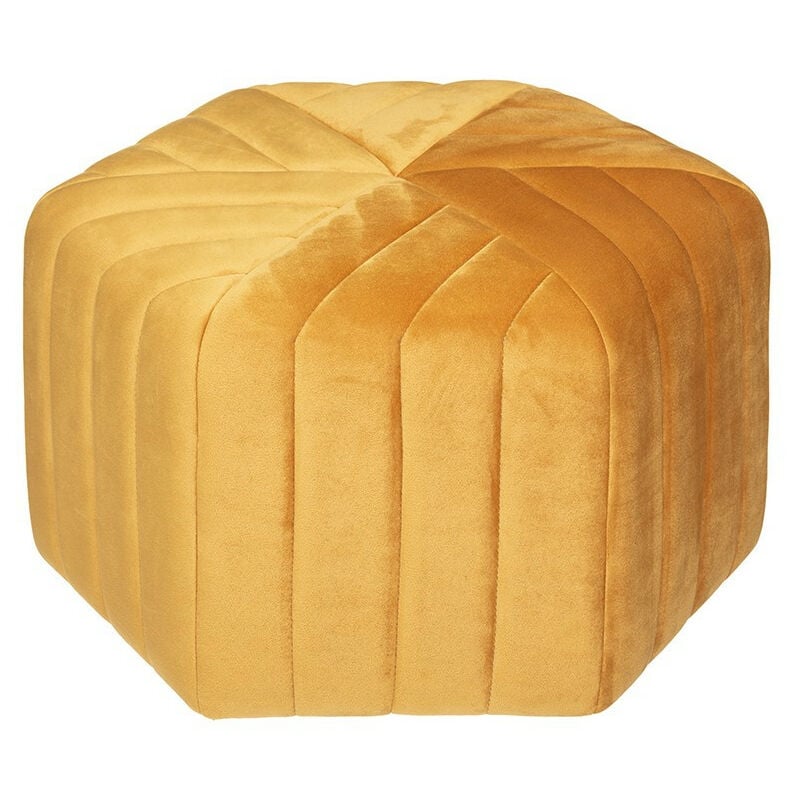 Pouf velours Seis hexagonal ocre Atmosphera