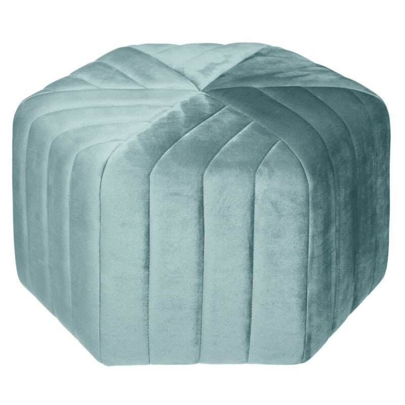 Pouf velours Seis hexagonal vert jade Atmosphera