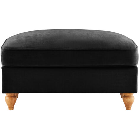 Pouf Windsor en Chenille Noir