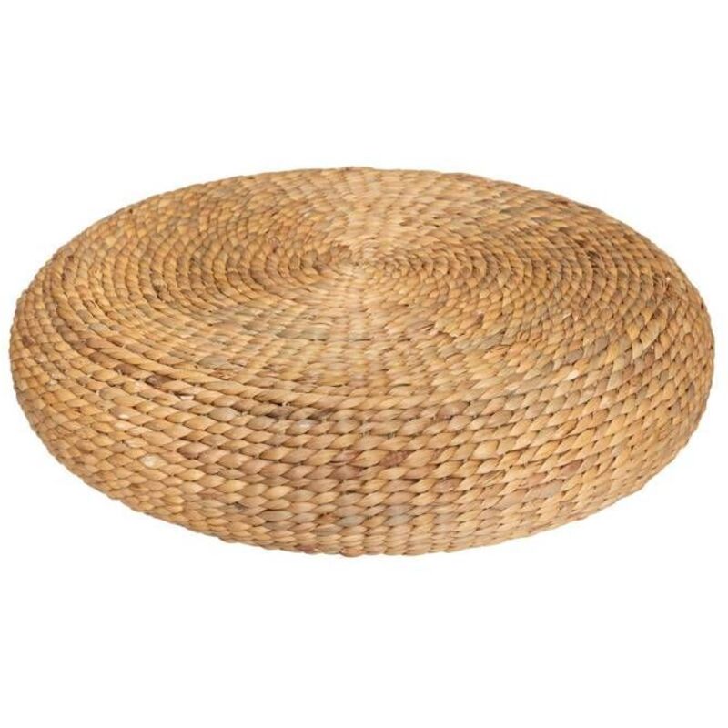 Pouf jacinthe d'eau tressée D50 cm - Lin
