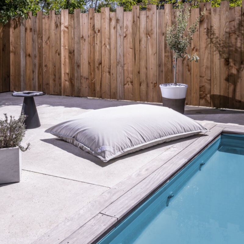 Pouf géant xl d'extérieur Gris perle 130x165cm