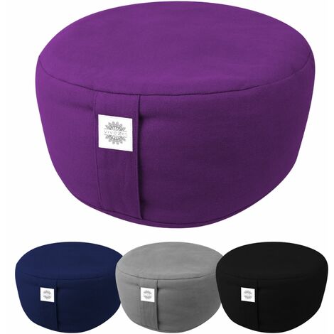 Pouf, zafu, coussin de méditation, yoga - Rond - 35 x 35 x 15 cm - Vivezen
