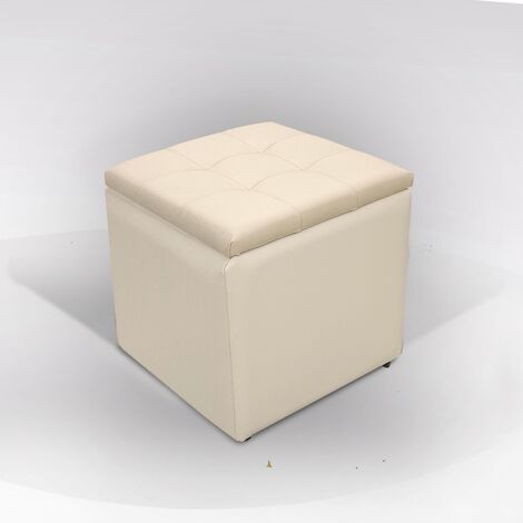 EVERGREENWEB Pouf poggiapiedi 53x53 cm per Divano Sgabello Cubo, tessuto  Idrorepellente: Pouf design moderno per soggiorno