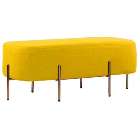 Pouff gambe oro rettangolare ocra - Kate