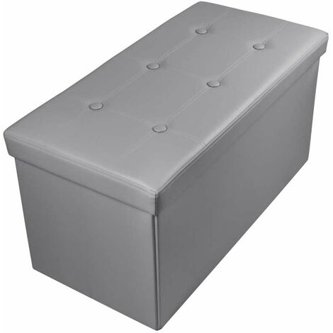 Pouff Pieghevole 76x38x38cm Smoke Grey