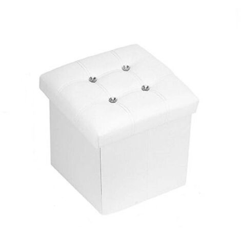 Pouff Pouf Pouf Rembourré Bac De Rangement Assis Blanc 79434 30x30x30cm