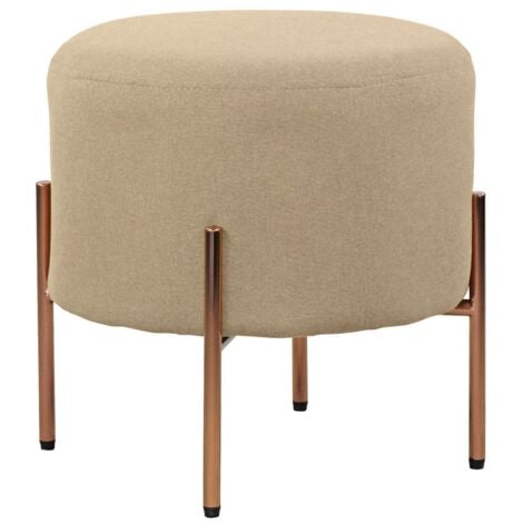 Pouff tondo design in tessuto beige - Kate