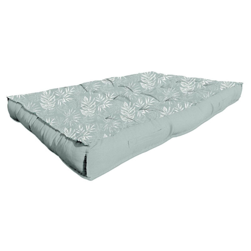 Matelas pour palette à imprimé feuillages "Spirit Garden" - Vert céladon - l 80 x L 120 x H 15 cm - Livraison gratuite