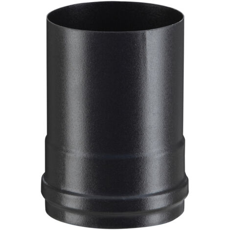 Poujoulat – Adaptateur raccord fumisterie poêle à granulés noir DN 80mm – Pour installation en espaces confinés – Matériau résistant à la chaleur
