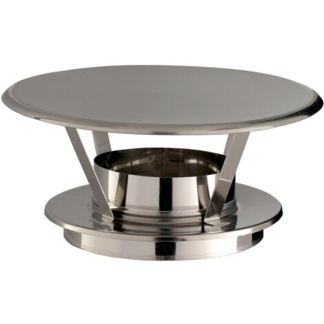Poujoulat – Chapeau pare-pluie inox 150mm – Protection conduit cheminée – Installation facile sur conduits – Compatible foyers et poêles