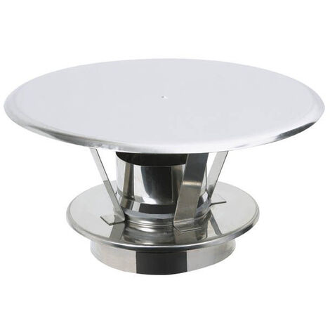 Poujoulat – Chapeau pare-pluie simple inox 80mm – Non peint – Température fumées 450°C – Garantie 10 ans contre vices de fabrication