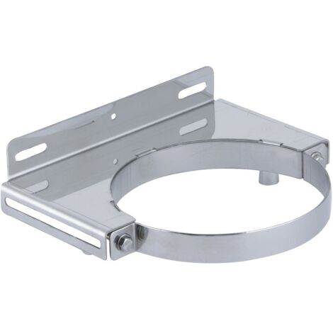 Poujoulat – Collier mural inox pour tube Ø150 – Raccord fumisterie robuste – Compatible fioul, gaz naturel, granulés – Installation facile