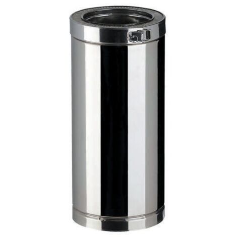 Poujoulat – Conduit de fumée isolé inox 450mm diamètre 130mm – Compatible tous appareils chauffage – Gamme THERMINOX – Raccordement efficace
