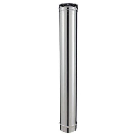 Poujoulat – Conduit de fumée pour poêle à pellets – Éléments droits noir mat 80-130 – Longueur 1000mm – PGI pour installation facile