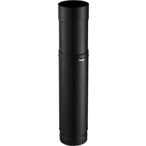 Poujoulat – Conduit de fumée zoom réglable 51-86 cm – Émaillé noir mat – Optimisé pour appareils à pellets – Économie d'énergie