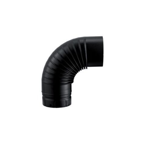 Poujoulat – Coude émaillé 90° noir mat Ø150 mm – Raccord fumisterie pour poêles et cuisinières à bois – Soudure en continu – Normes européennes
