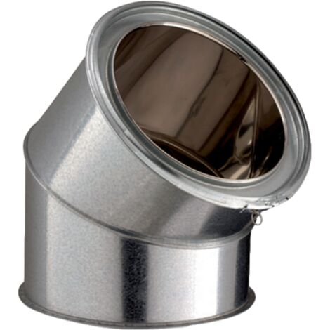 Poujoulat – Coude isolé 45° inox/galva Ø230 – Raccord fumisterie pour espaces confinés – 32230021