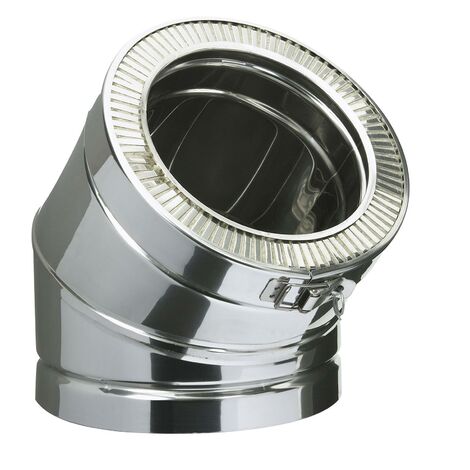 Poujoulat – Coude THERMINOX TI 45° – Raccord fumisterie diamètre 150mm – Changement de direction précis – Installation conduits de fumée
