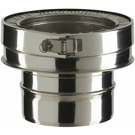 Poujoulat – Raccord fumisterie double paroi THERMINOX TZ – Conique – Inox brillant – Diamètre 130 mm – Isolation laine de roche