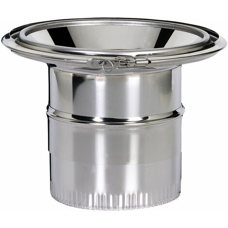 Poujoulat – Raccord fumisterie émaillée Ø 230 – Jonction conduit isolé inox/galva intérieur Ø 230 avec conduit émaillé Ø 130 – Installation facile