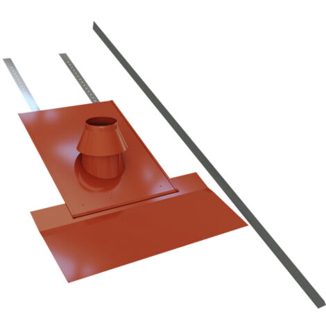 Poujoulat – Solin de toit couleur brique 30-45° – Largeur 80mm – Étanchéité pour tuiles – Installation sécurisée