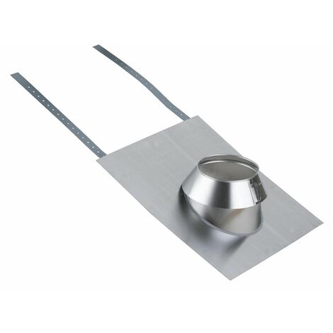 Poujoulat – Solin inox 15 à 30° tuile avec collerette THERMINOX TI – Diamètre intérieur 150mm – Étanchéité optimale pour conduits de fumée