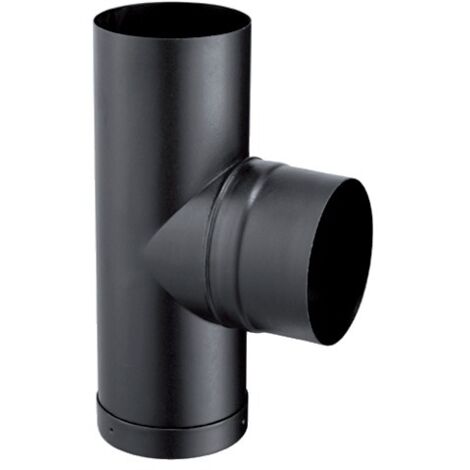 Poujoulat – Tampon émaillé noir mat 180 – Conduit de fumée pour poêles à bois – Finition sobre et discrète – 1700g