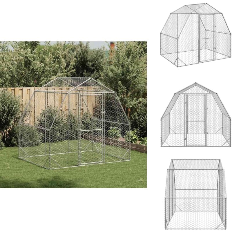 Vidaxl - Poulailler 2,5x2x2,25 m acier galvanisé - Poulailler - Poulailler - Poulailler De Promenade - Poulailler En Métal