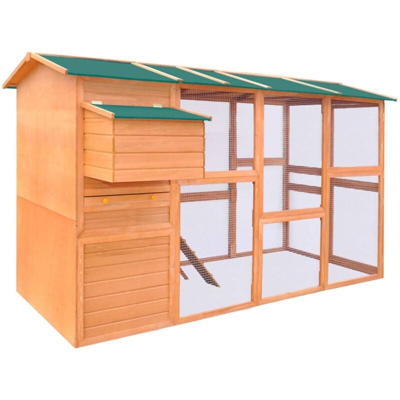 Poulailler 295 x 163 x 170 cm bois marron