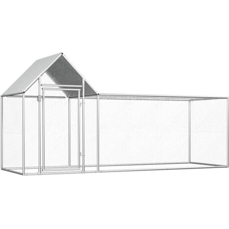 Poulailler 3 x 1 x 1,5 m Acier galvanisé