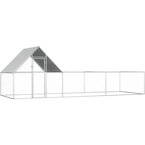 Poulailler 6 x 2 x 2 m Acier galvanisé