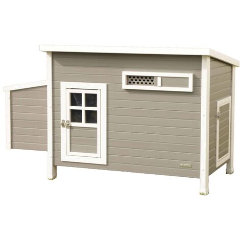 Poulailler Barney Plastique 137x73x83 cm Gris et blanc Kerbl - Gris