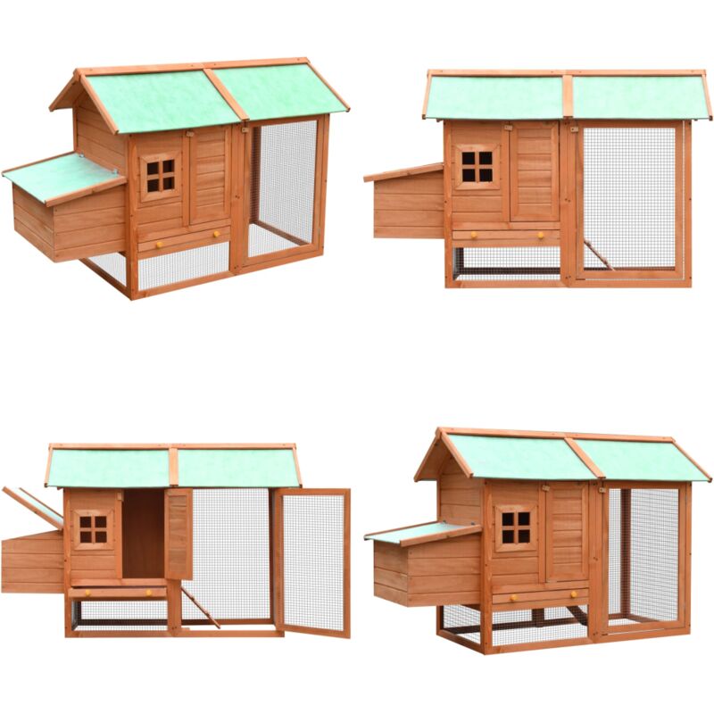 Vidaxl - Poulailler Bois de pin massif et sapin 170x81x110 cm - Poulailler - Coop - Poulet - Oiseau - Animal Domestique - Home & Living