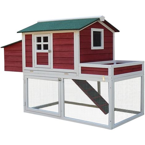 Poulailler Cottage Cage à Poules Surélevé Dim 160l X 80l X 110h Cm