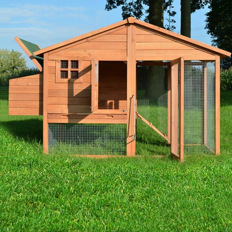 Poulailler De Luxe En Bois Pour Jardin Extérieur 2 5 Poules Cage Canard 2 Perchoir Nichoir 190 X 67 X 117 Cm